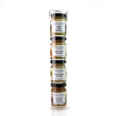 
                    
                      Gourmet Gift Tubes | Artisan 4-Pack Mini Sampler Jam Mustard Tapenade Set - Sutter Buttes Olive Oil
                    
                  