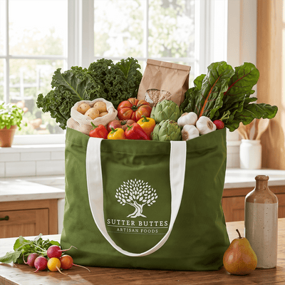 The Everyday Carryall Tote | Reusable Canvas Shopping & Market Bag - Sutter Buttes Olive Oil